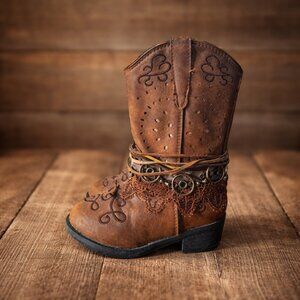 Rodeo Ropers Cowboy Boots, Toddler Size 5, Western Steampunk, Animal Print